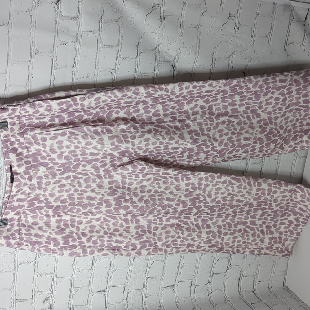 NWT J. Crew pleated linen blend high rise wide leg giraffe print pants